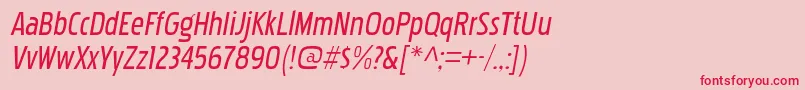 PakenhamcdrgItalic Font – Red Fonts on Pink Background