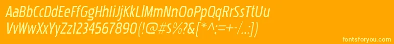 PakenhamcdrgItalic Font – Yellow Fonts on Orange Background