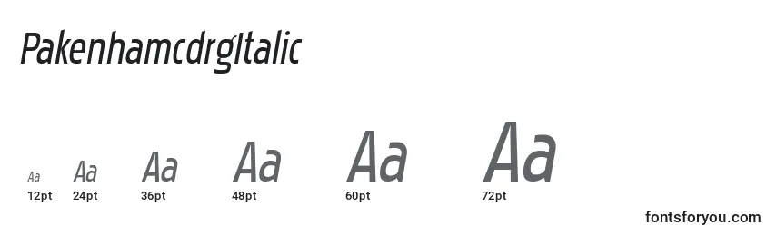 Размеры шрифта PakenhamcdrgItalic