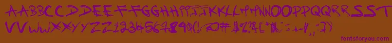 ChildrenOnceWere Font – Purple Fonts on Brown Background