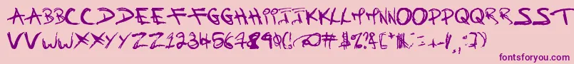 ChildrenOnceWere Font – Purple Fonts on Pink Background