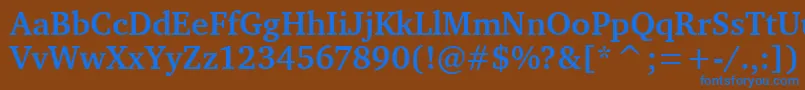 Шрифт CharterBdItcTtBold – синие шрифты на коричневом фоне