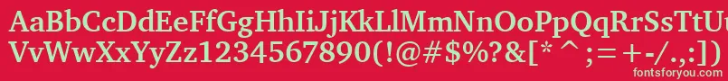 CharterBdItcTtBold Font – Green Fonts on Red Background