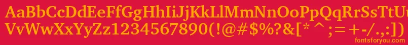 CharterBdItcTtBold Font – Orange Fonts on Red Background
