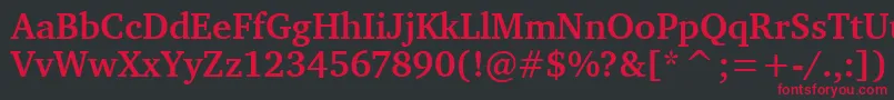 CharterBdItcTtBold Font – Red Fonts on Black Background