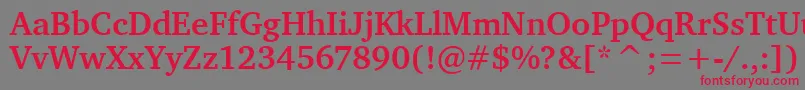 フォントCharterBdItcTtBold – 赤い文字の灰色の背景