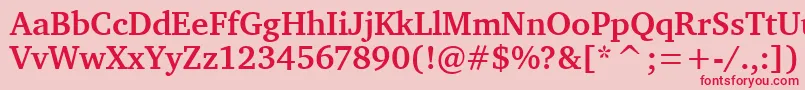 フォントCharterBdItcTtBold – ピンクの背景に赤い文字