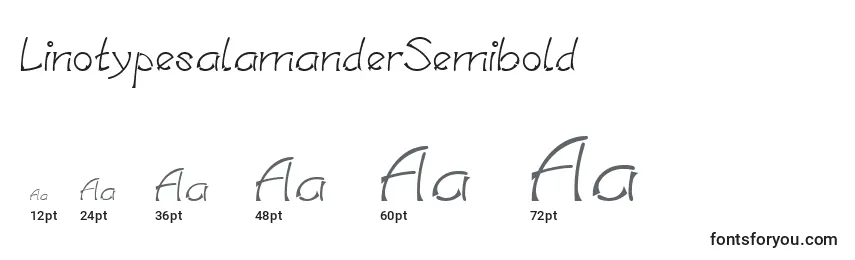 LinotypesalamanderSemibold-fontin koot