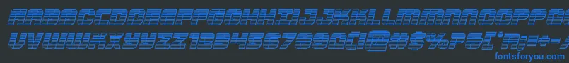 Supersubmarinechromeital Font – Blue Fonts on Black Background