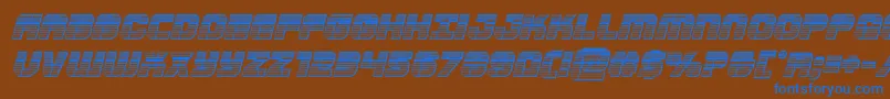 Supersubmarinechromeital Font – Blue Fonts on Brown Background
