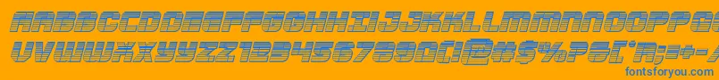 Supersubmarinechromeital Font – Blue Fonts on Orange Background
