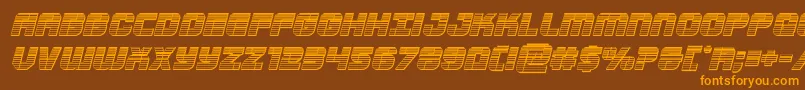 Supersubmarinechromeital Font – Orange Fonts on Brown Background
