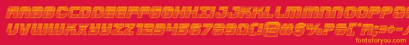 Supersubmarinechromeital Font – Orange Fonts on Red Background