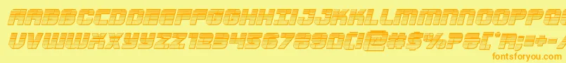 Supersubmarinechromeital Font – Orange Fonts on Yellow Background