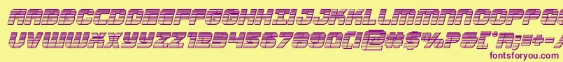 Supersubmarinechromeital Font – Purple Fonts on Yellow Background