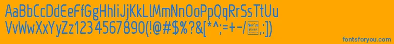 MegiSansNarrowDemo Font – Blue Fonts on Orange Background