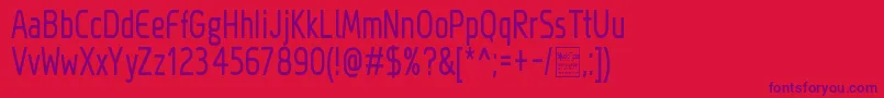 Шрифт MegiSansNarrowDemo – фиолетовые шрифты на красном фоне