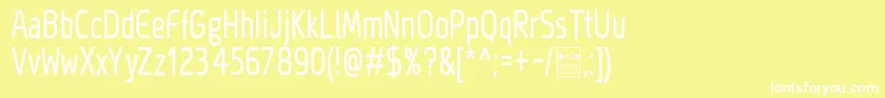 More about MegiSansNarrowDemo Font MegiSansNarrowDemo Font – White Fonts on Yellow Background