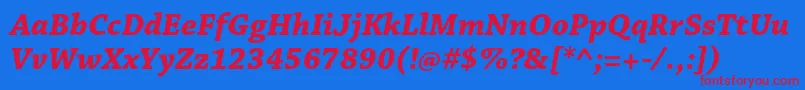 ChaparralproBoldit Font – Red Fonts on Blue Background