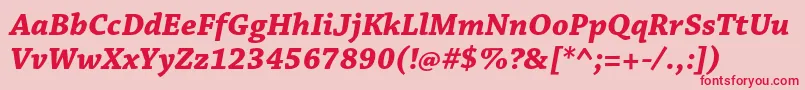 ChaparralproBoldit Font – Red Fonts on Pink Background