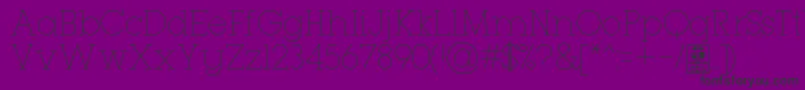 TypoGeoslabThinDemo-fontti – mustat fontit violetilla taustalla