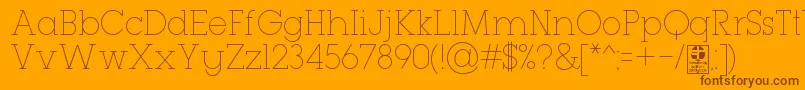 TypoGeoslabThinDemo Font – Brown Fonts on Orange Background