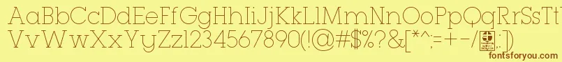 TypoGeoslabThinDemo Font – Brown Fonts on Yellow Background