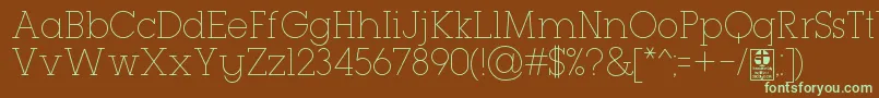 TypoGeoslabThinDemo Font – Green Fonts on Brown Background