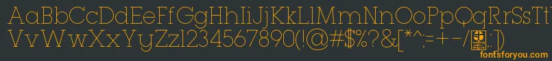 フォントTypoGeoslabThinDemo – 黒い背景にオレンジの文字