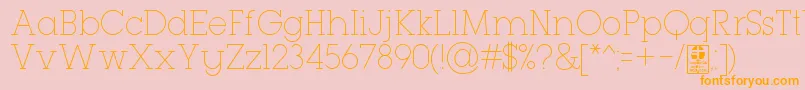 TypoGeoslabThinDemo-Schriftart – Orangefarbene Schriften auf rosa Hintergrund