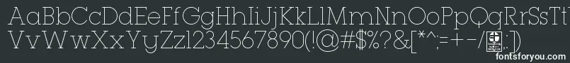 TypoGeoslabThinDemo-fontti – valkoiset fontit mustalla taustalla
