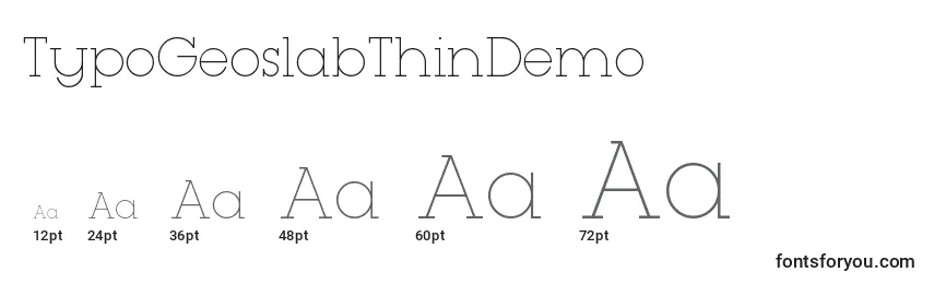 TypoGeoslabThinDemo Font Sizes