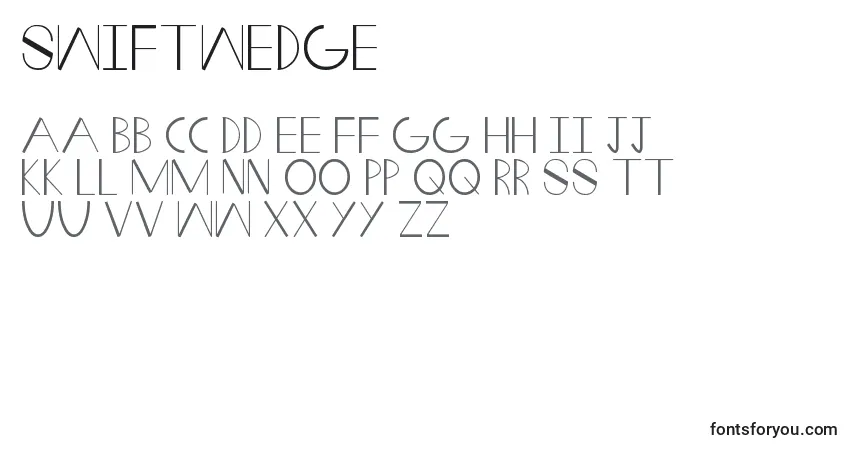 Czcionka SwiftWedge – alfabet, cyfry, specjalne znaki