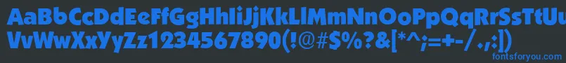 Fonte BoulderRegular – fontes azuis em um fundo preto
