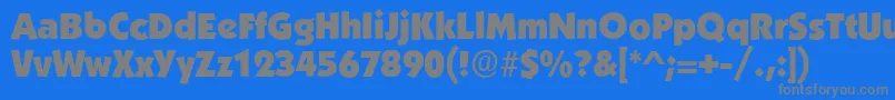 BoulderRegular-Schriftart – Graue Schriften auf blauem Hintergrund