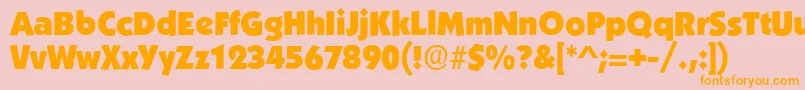 BoulderRegular-Schriftart – Orangefarbene Schriften auf rosa Hintergrund