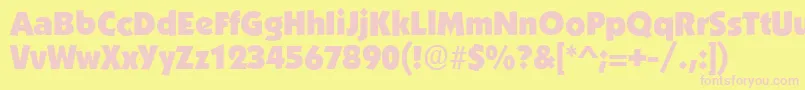Więcej informacji o czcionce BoulderRegular Czcionka BoulderRegular – różowe czcionki na żółtym tle