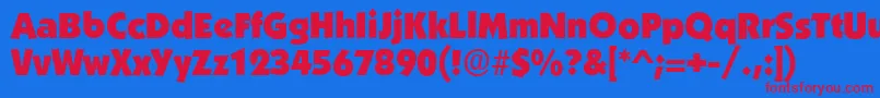 BoulderRegular Font – Red Fonts on Blue Background