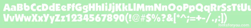 Fonte BoulderRegular – fontes brancas em um fundo verde