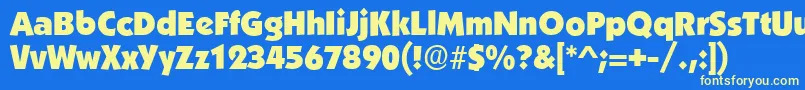 BoulderRegular Font – Yellow Fonts on Blue Background