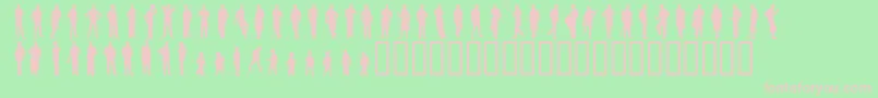 Sewingpatterns3-fontti – vaaleanpunaiset fontit vihreällä taustalla