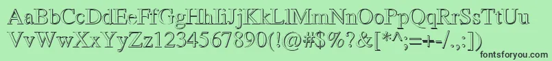 RomandShadowDb Font – Black Fonts on Green Background