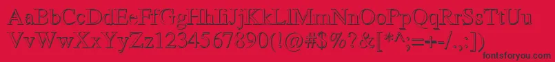 RomandShadowDb Font – Black Fonts on Red Background