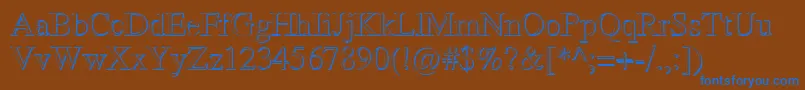 RomandShadowDb Font – Blue Fonts on Brown Background