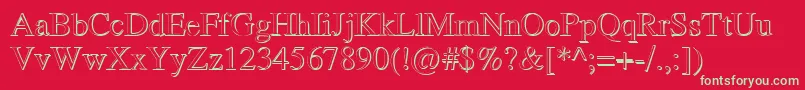 RomandShadowDb Font – Green Fonts on Red Background