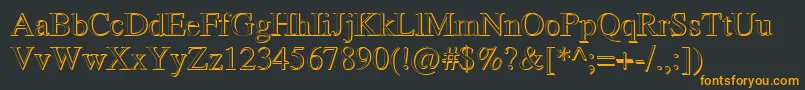 フォントRomandShadowDb – 黒い背景にオレンジの文字