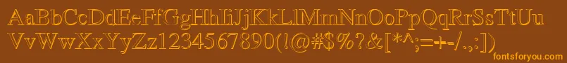 RomandShadowDb Font – Orange Fonts on Brown Background