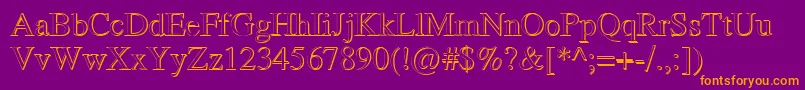 RomandShadowDb Font – Orange Fonts on Purple Background