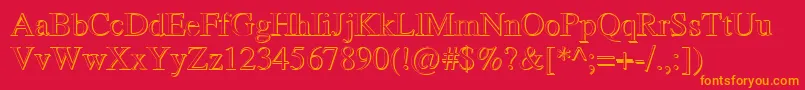 RomandShadowDb Font – Orange Fonts on Red Background