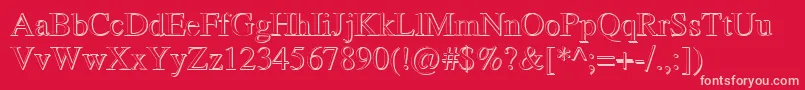 フォントRomandShadowDb – 赤い背景にピンクのフォント